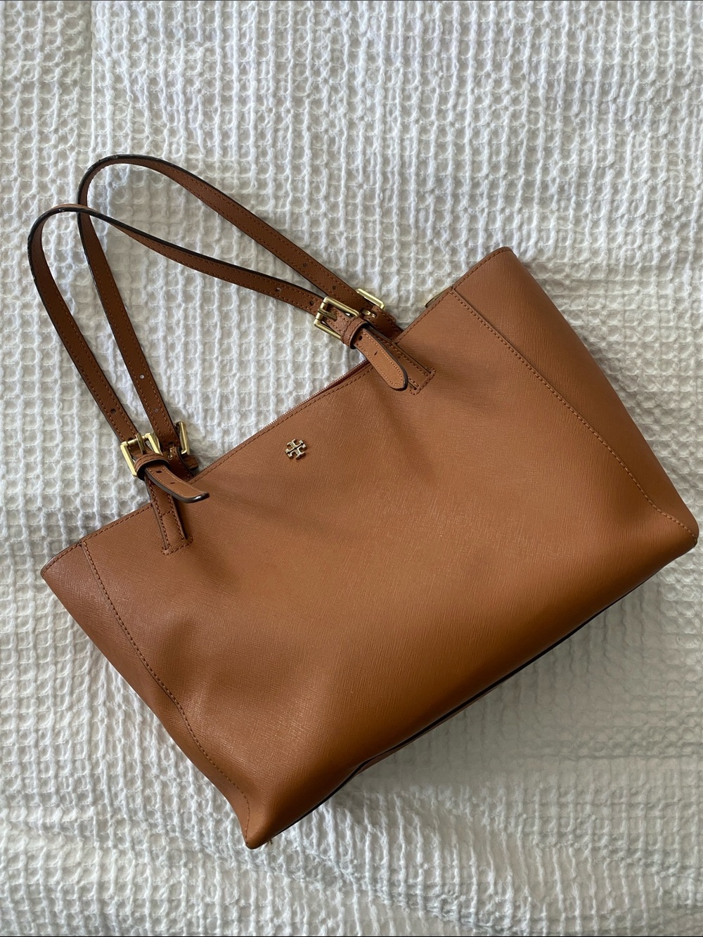 Tory Burch Tan Emerson Leather Double-Handle Tote